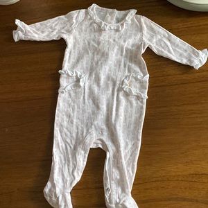 Ballet slipper print footie pajamas